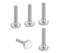 sourcing map M6x35mm Knurled Thumb Screws, 304 Stainless Steel Flat Head Thumb Screws Metric Diamond Knurled Head Bolts Grip Knobs Hand Tighten Thread Fasteners, 16mm Dia. 5 Pcs