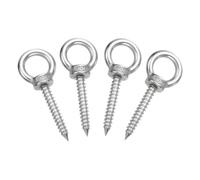sourcing map M6x40mm Eye Hooks 2.6x1.1x1.1 Inch 304 Stainless Steel Eye Bolts Hammock Hooks for Screw Eyes Hanging Swing, Yoga Hammock Stand, Pack of 4
