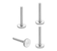 sourcing map M6x45mm Knurled Thumb Screws, 304 Stainless Steel Flat Head Thumb Screws Metric Diamond Knurled Head Bolts Grip Knobs Hand Tighten Thread Fasteners, 20mm Dia. 4 Pcs