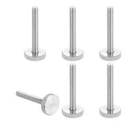 sourcing map M6x45mm Knurled Thumb Screws, 304 Stainless Steel Flat Head Thumb Screws Metric Diamond Knurled Head Bolts Grip Knobs Hand Tighten Thread Fasteners, 20mm Dia. 6 Pcs