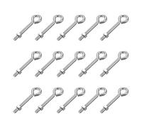 sourcing map M6x50mm Eye Hooks Screws Bolts Kit, 15pcs Carbon Steel Hanger Eyelet Hooks Screw with Hex Nuts for Metal Hook, Wood Terminal Ring Hooks
