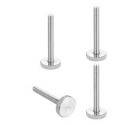 sourcing map M6x50mm Knurled Thumb Screws, 304 Stainless Steel Flat Head Thumb Screws Metric Diamond Knurled Head Bolts Grip Knobs Hand Tighten Thread Fasteners, 20mm Dia. 4 Pcs