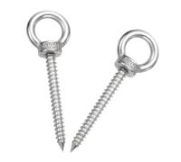 sourcing map M6x60mm Eye Hooks 3.5x1.1x1.1 Inch 304 Stainless Steel Eye Bolts Hammock Hooks for Screw Eyes Hanging Swing, Yoga Hammock Stand, Pack of 2