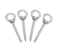 sourcing map M6x60mm Eye Hooks 3.5x1x1.1 Inch 304 Stainless Steel Eye Bolts Hammock Hooks for Screw Eyes Hanging Swing, Yoga Hammock Stand, Pack of 4