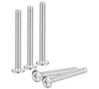 sourcing map M6x60mm Flat Round Head Phillips Head Screws, 10Pcs 304 Stainless Steel Phillips Drive Machine Screw, Full Thread, Bright Finish, Furniture Screw Connection Bolt Screw