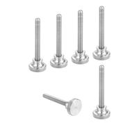 sourcing map M6x60mm Knurled Thumb Screws 304 Stainless Steel 20mm D 6 Pcs | Diamond Head Thumb Screws,Metric Knurled Head Bolts,with Shoulder Grip Knobs,Hand Tighten Thread Fasteners