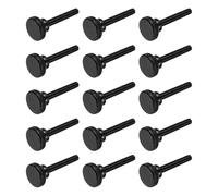 sourcing map M6x60mm Knurled Thumb Screws, Black Steel Flat Head Thumb Screws Zinc Plated Metric Knurled Head Bolts with Shoulder Grip Knobs Hand Tighten Thread Fasteners, 15 Pcs