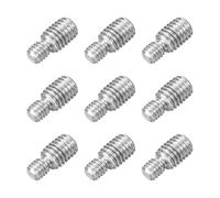 sourcing map M6x6mm to M8x10mm Double End Threaded Stud Screw Bolt, 9Pcs 304 Stainless Steel Thread Reducer Adapter for Furniture Machinery Assembly Fastener
