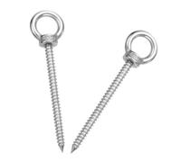 sourcing map M6x80mm Eye Hooks 4.3x1.1x1.1 Inch 304 Stainless Steel 2pcs | Eye Bolts,Hammock Hooks,for Screw Eyes Hanging Swing,Yoga Hammock Stand