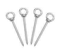 sourcing map M6x80mm Eye Hooks 4.3x1x1.1 Inch 304 Stainless Steel 4pcs | Eye Bolts,Hammock Hooks,for Screw Eyes Hanging Swing,Yoga Hammock Stand