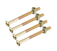 sourcing map M6x80mm Furniture Bolt Nut Set Hex Socket Screw 58mm Thread Length with Barrel Nuts for Beds Headboards Chairs 4 Sets