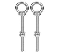 Sourcing Map M6x80mm Stainless Steel Lifting Eye Bolt Set with Nut Washer and Shoulder Ring for Hanging Items