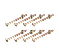 sourcing map M6x85mm Furniture Bolt Nut Set Hex Socket Screw 48mm Thread Length with Barrel Nuts for Beds Headboards Chairs 8 Sets