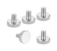 sourcing map M6x8mm Knurled Thumb Screws, 304 Stainless Steel Flat Head Thumb Screws Metric Diamond Knurled Head Bolts Grip Knobs Hand Tighten Thread Fasteners, 16mm Dia. 5 Pcs