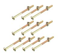 sourcing map M6x90mm Furniture Bolt Nut Set Hex Socket Screw 56.7mm Thread Length with Barrel Nuts for Beds Headboards Chairs 10 Sets