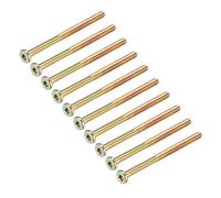 sourcing map M6x90mm Furniture Screw Hex Socket Machine Screws Zinc Plated Fasteners Bolts Half Thread Carbon Steel 15Pcs
