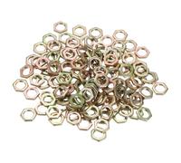 sourcing map M7x0.75x2mm Carbon Steel Hex Nuts Fastener 150pcs for Screws Bolts