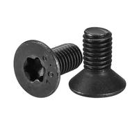 sourcing map M8-1.25 x 16mm Flat Torx Head Machine Screws, 12Pcs 10.9 Grade Carbon Steel Countersunk Torx Anti Theft, Black Oxide Finish, Full Thread