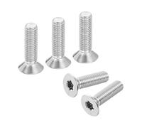 sourcing map M8-1.25 x 30mm Flat Head Torx Anti Theft Machine Screws, 25 Pcs 304 Stainless Steel, Torx Drive, Countersunk Head, Full Thread, Silver