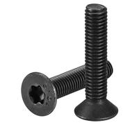 sourcing map M8-1.25 x 40mm Flat Torx Head Machine Screws, 12Pcs 10.9 Grade Carbon Steel Countersunk Torx Anti Theft, Black Oxide Finish, Full Thread