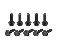 sourcing map M8-1.25x25mm Hex Serrated Flange Bolts 10.9 Grade Carbon Steel Screws 10pcs