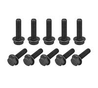 sourcing map M8-1.25x30mm Hex Serrated Flange Bolts 10.9 Grade Carbon Steel Screws 10pcs