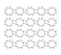 sourcing map M8 100Pcs External Tooth Washers, 410 Stainless Steel Tooth Locking Ring Washers Quick Speed Star Nut Locking Fastener, Silver