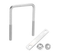 sourcing map M8 2-3/4 Inch Inner Wide Square U Bolts, 4 Inch Length 304 Stainless Steel U-Bolts with Flange Hexagon Nuts, Frame Plates for Trailer, Automotive, (70mm W x 100mm L)