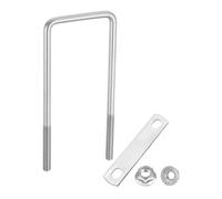 sourcing map M8 2-3/8 Inch Inner Wide Square U Bolts, 6-5/16 Inch Length 304 Stainless Steel U-Bolts with Flange Hexagon Nuts, Frame Plates for Trailer, Automotive, (60mm W x 160mm L)
