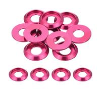 sourcing map M8 Cone Cup Countersunk Washers,Hole Dia 8mm/0.31" Aluminum Gaskets Cup Head Washer Gasket for Screw RC/FPV/PC/Drone/Mechanical Accessories Model Parts,Pack of 10(Rose Red)