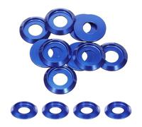 sourcing map M8 Cone Cup Countersunk Washers,Hole Dia 8mm/0.31" Aluminum Gaskets Cup Head Washer Gasket for Screw RC/FPV/PC/Drone/Mechanical Accessories Model Parts,Pack of 10(Deep Blue)