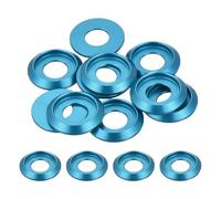sourcing map M8 Cone Cup Countersunk Washers,Hole Dia 8mm/0.31" Aluminum Gaskets Cup Head Washer Gasket for Screw RC/FPV/PC/Drone/Mechanical Accessories Model Parts,Pack of 10(Sky Blue)
