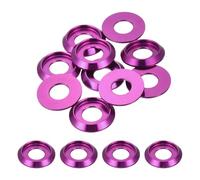 sourcing map M8 Cone Cup Countersunk Washers,Hole Dia 8mm/0.31" Aluminum Gaskets Cup Head Washer Gasket for Screw RC/FPV/PC/Drone/Mechanical Accessories Model Parts,Pack of 10(Purple)