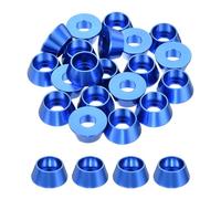 sourcing map M8 Cone Cup Washers,Anodized Aluminum Gaskets Cup Head Washer Gasket for Screw RC/FPV/PC/Drone/Mechanical Accessories Model Parts, Pack of 20 (Dark Blue)