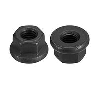 sourcing map M8 Flange Hex Nuts, 2pcs Grade 10.9 Carbon Steel Black Oxide Finished Hex Flange Nuts for Machinery