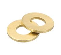 sourcing map M8 Flat Washer, 50 Pcs Brass Ring Flat Washers 18mm OD 1.5mm Thick Metal Sealing Gasket Ring for Screws Bolts Nuts