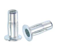 sourcing map M8 Multi-Grip Rivet Nuts, 30pcs Pre-Bulbed Shank Flat Head Threaded Insert Nut Carbon Steel Plus Nuts for Construction Industrial