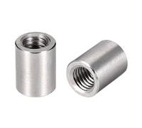 sourcing map M8 Round Connector Nuts, 304 Stainless Steel Coupling Nut 15mm/0.59inch Length,Pack of 5