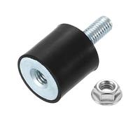 sourcing map M8 Rubber Mounts, 1Pcs 25x25mm(DxH) Rubber Cylindrical Anti Vibration Isolator Shock Absorber with Lock Nut for Car Bobbin Generator Air Compressors
