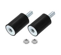 sourcing map M8 Rubber Mounts, 2Pcs 24x40mm(DxH) Rubber Cylindrical Anti Vibration Isolator Shock Absorber with Lock Nut for Car Bobbin Generator Air Compressors
