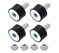 sourcing map M8 Rubber Mounts, 4Pcs 24x14mm(DxH) Rubber Cylindrical Anti Vibration Isolator Shock Absorber with Lock Nut for Car Bobbin Generator Air Compressors