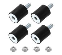 sourcing map M8 Rubber Mounts, 4Pcs 24x30mm(DxH) Rubber Cylindrical Anti Vibration Isolator Shock Absorber with Lock Nut for Car Bobbin Generator Air Compressors