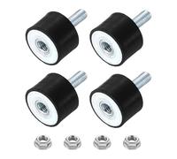 sourcing map M8 Rubber Mounts, 4Pcs 30x20mm(DxH) Rubber Cylindrical Anti Vibration Isolator Shock Absorber with Lock Nut for Car Bobbin Generator Air Compressors