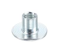 sourcing map M8 T-nuts, 12pcs Carbon Steel Tee Nut Round Base Weld Nuts 12mm Height Through Hole Flange Insert Female Thread Plate Nuts, Silver