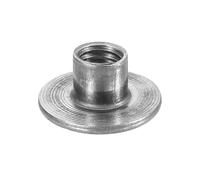 sourcing map M8 T-nuts, 24pcs Carbon Steel Tee Nut Round Base Weld Nuts 10mm Height Through Hole Flange Insert Female Thread Plate Nuts, Dark Gray