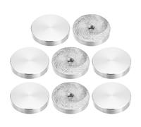 sourcing map M8 Thread 40mm Diameter Round Shape Aluminum Disc Hardware 8pcs, Aluminum Circle Disc Glass Top Adapter for Glass Table