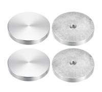 sourcing map M8 Thread 50mm Diameter Round Shape Aluminum Disc Hardware 4pcs, Aluminum Circle Disc Glass Top Adapter for Glass Table