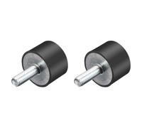 sourcing map M8 Thread Rubber Mounts,Vibration Isolators,Cylindrical Shock Absorber with Studs 30 x 20mm 2pcs