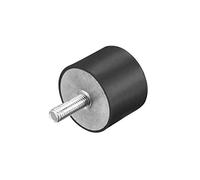sourcing map M8 Thread Rubber Mounts,Vibration Isolators,Cylindrical Shock Absorber with Studs 40mm x 30mm