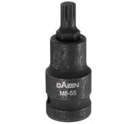 sourcing map M8 Triple Square Bit Socket 55mm/2.17" Length 1/2" Square Drive 12 Point Spline Extension Impact Bit Power Nut Driver Set S2 Steel Socket Ratchet Wrench Bits, Black